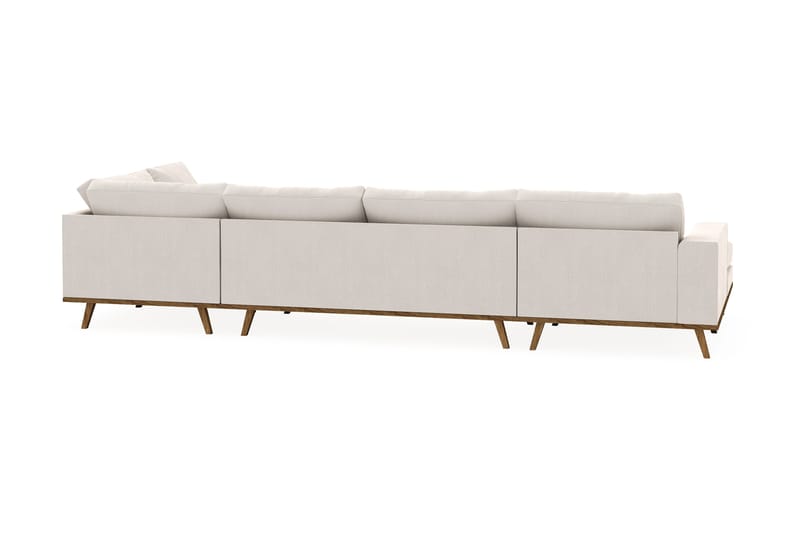 Copenhagen 5-istuttava Oikeakätinen U-muotoinen Sohva Divaanilla ja Divaanituolilla Sametilla - Kermanvalkoinen - Huonekalut - Sohva - U-Sohva