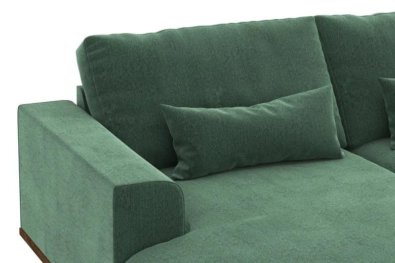 Copenhagen 5-istuttava Oikeakätinen U-muotoinen Sohva Divaanilla ja Divaanituolilla Sametilla - Tummanvihreä - Huonekalut - Sohva - U-Sohva