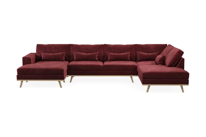 Copenhagen 5-istuttava Oikeakätinen U-muotoinen Sohva Divaanilla ja Divaanituolilla Sametilla - Violetti - Huonekalut - Sohva - U-Sohva