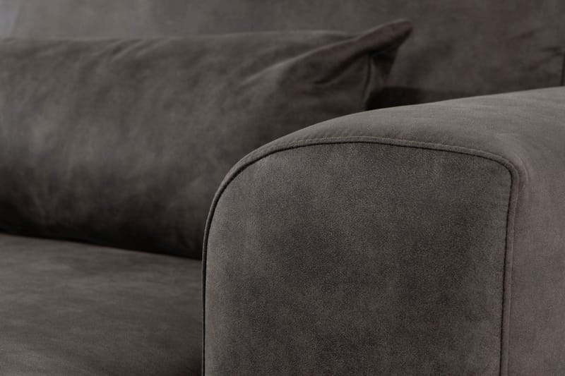 Copenhagen 5-istuttava Vasenkätinen U-muotoinen Sohva Divaanilla ja Divaanituolilla Keinonahkalla - Tummanharmaa - Huonekalut - Sohva - U-Sohva