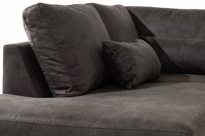 Copenhagen 5-istuttava Vasenkätinen U-muotoinen Sohva Divaanilla ja Divaanituolilla Keinonahkalla - Tummanharmaa - Huonekalut - Sohva - U-Sohva
