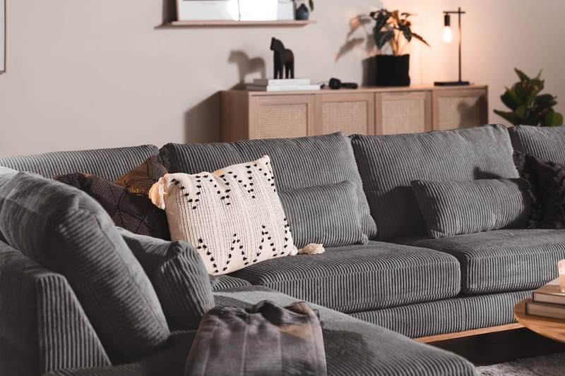 Copenhagen 5-istuttava Vasenkätinen U-muotoinen Sohva Divaanilla ja Divaanituolilla Manchester-kankaalla - Tummanharmaa - Huonekalut - Sohva - U-Sohva