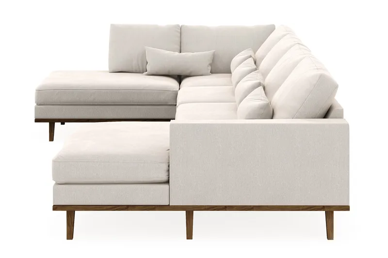 Copenhagen 5-istuttava Vasenkätinen U-muotoinen Sohva Divaanilla ja Divaanituolilla Sametilla - Kermanvalkoinen - Huonekalut - Sohva - U-Sohva
