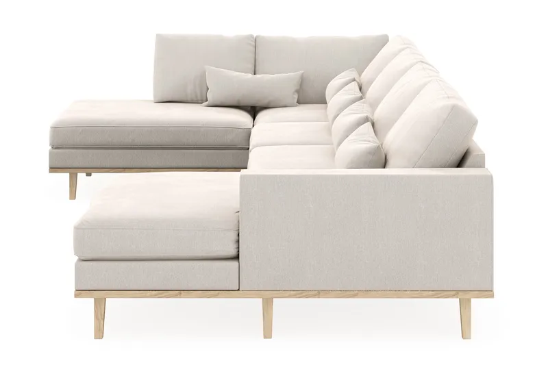 Copenhagen 5-istuttava Vasenkätinen U-muotoinen Sohva Divaanilla ja Divaanituolilla Sametilla - Kermanvalkoinen - Huonekalut - Sohva - U-Sohva