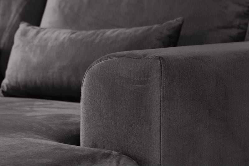 Copenhagen 5-istuttava Vasenkätinen U-muotoinen Sohva Divaanilla ja Divaanituolilla Sametilla - Tummanharmaa - Huonekalut - Sohva - U-Sohva