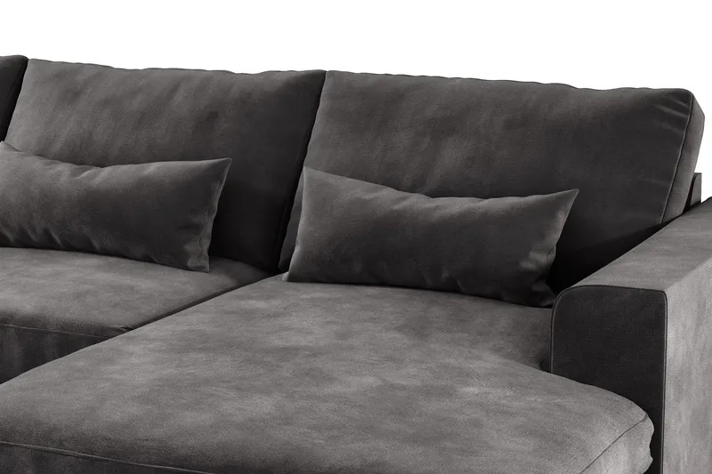Copenhagen 5-istuttava Vasenkätinen U-muotoinen Sohva Divaanilla ja Divaanituolilla Sametilla - Tummanharmaa - Huonekalut - Sohva - U-Sohva