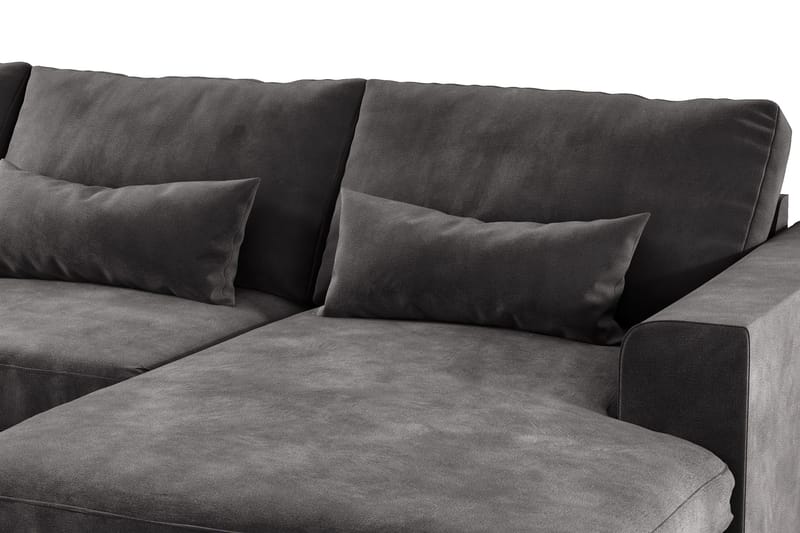 Copenhagen 5-istuttava Vasenkätinen U-muotoinen Sohva Divaanilla ja Divaanituolilla Sametilla - Tummanharmaa - Huonekalut - Sohva - U-Sohva