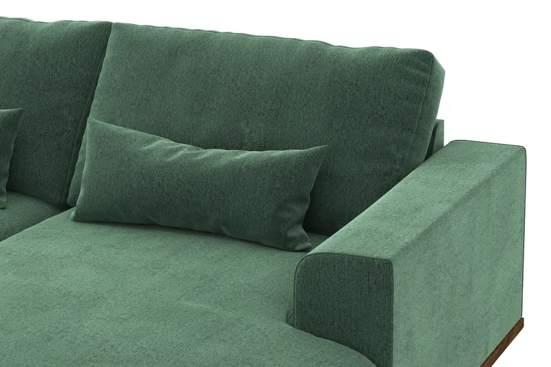 Copenhagen 5-istuttava Vasenkätinen U-muotoinen Sohva Divaanilla ja Divaanituolilla Sametilla - Tummanvihreä - Huonekalut - Sohva - U-Sohva