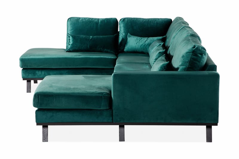 Copenhagen 5-istuttava Vasenkätinen U-muotoinen Sohva Divaanilla ja Divaanituolilla Sametilla - Vihreä - Huonekalut - Sohva - U-Sohva