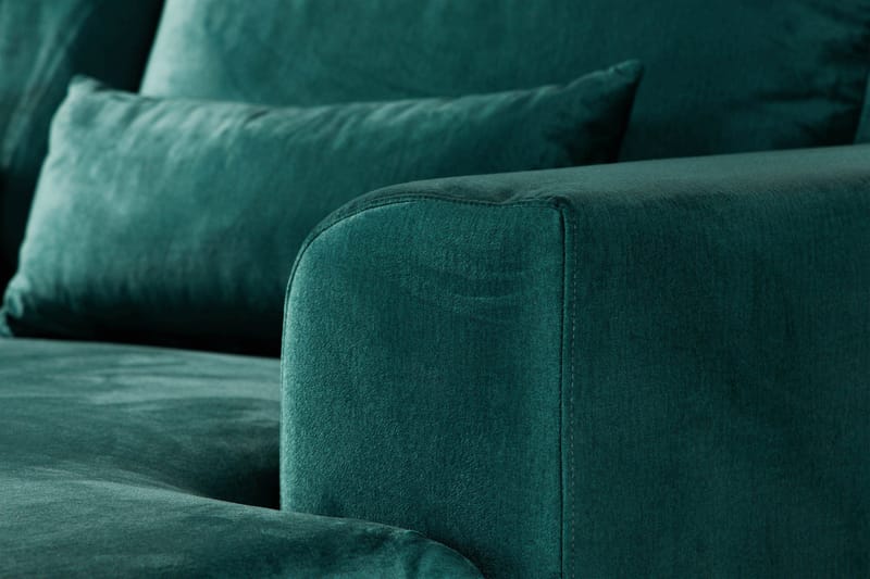 Copenhagen 5-istuttava Vasenkätinen U-muotoinen Sohva Divaanilla ja Divaanituolilla Sametilla - Vihreä - Huonekalut - Sohva - U-Sohva