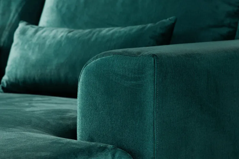 Copenhagen 5-istuttava Vasenkätinen U-muotoinen Sohva Divaanilla ja Divaanituolilla Sametilla - Vihreä - Huonekalut - Sohva - U-Sohva
