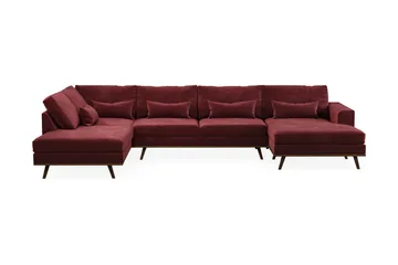 Copenhagen 5-istuttava Vasenkätinen U-muotoinen Sohva Divaanilla ja Divaanituolilla Sametilla