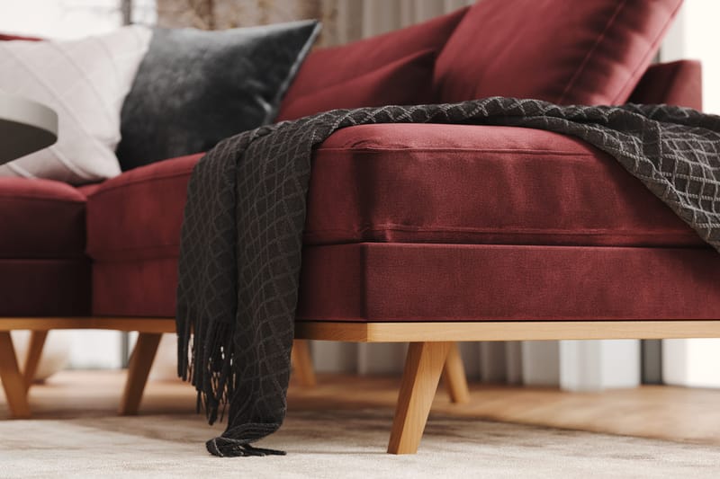 Copenhagen 5-istuttava Vasenkätinen U-muotoinen Sohva Divaanilla ja Divaanituolilla Sametilla - Violetti - Huonekalut - Sohva - U-Sohva