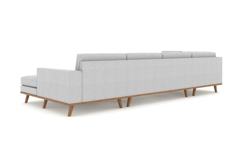 Copenhagen 5-istuttava Vasenkätinen U-muotoinen Sohva Divaanilla ja Schäslongilla Kankaalla - Harmaa - Huonekalut - Sohva - U-Sohva