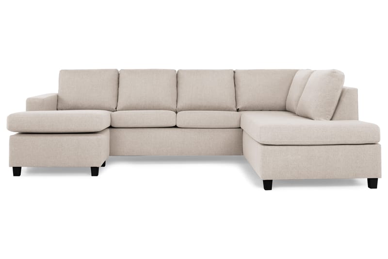 Crazy 4-istuttava Oikeakätinen U-muotoinen Large Sohva Divaanilla ja Divaanituolilla Kankaalla - Beige - Huonekalut - Sohva - Divaanisohva