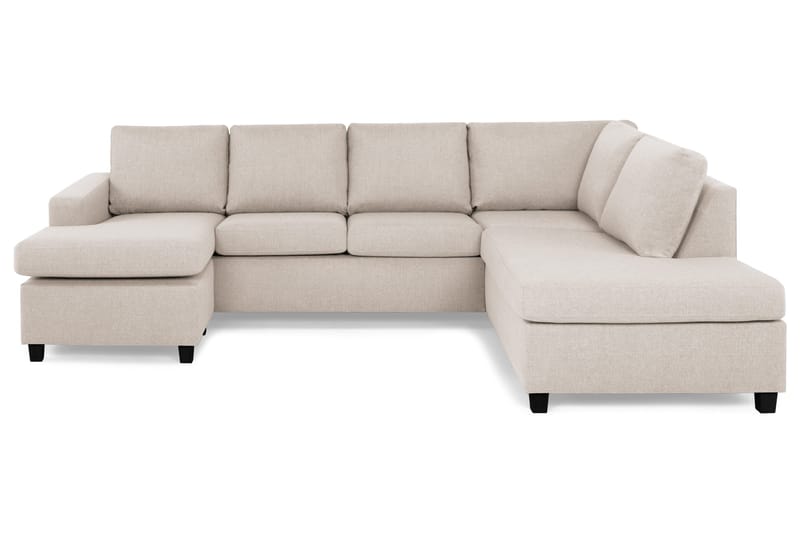 Crazy 4-istuttava Oikeakätinen U-muotoinen Large Sohva Divaanilla ja Divaanituolilla Kankaalla - Beige - Huonekalut - Sohva - U-Sohva