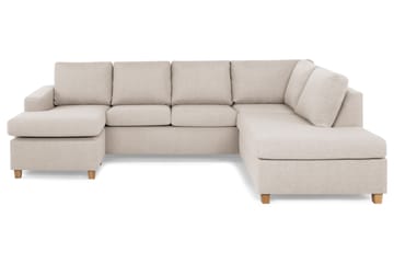 Crazy 4-istuttava Oikeakätinen U-muotoinen Large Sohva Divaanilla ja Divaanituolilla Kankaalla - Beige - Huonekalut - Sohva - Divaanisohva