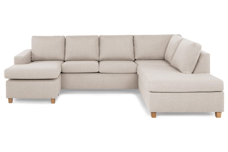 Crazy 4-istuttava Oikeakätinen U-muotoinen Large Sohva Divaanilla ja Divaanituolilla Kankaalla - Beige - Huonekalut - Sohva - Divaanisohva