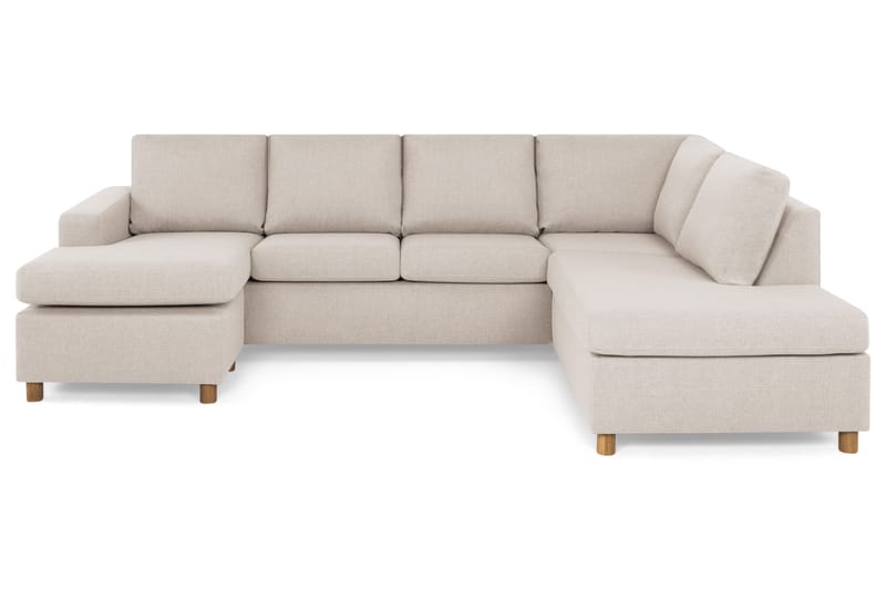 Crazy 4-istuttava Oikeakätinen U-muotoinen Large Sohva Divaanilla ja Divaanituolilla Kankaalla - Beige - Huonekalut - Sohva - Divaanisohva