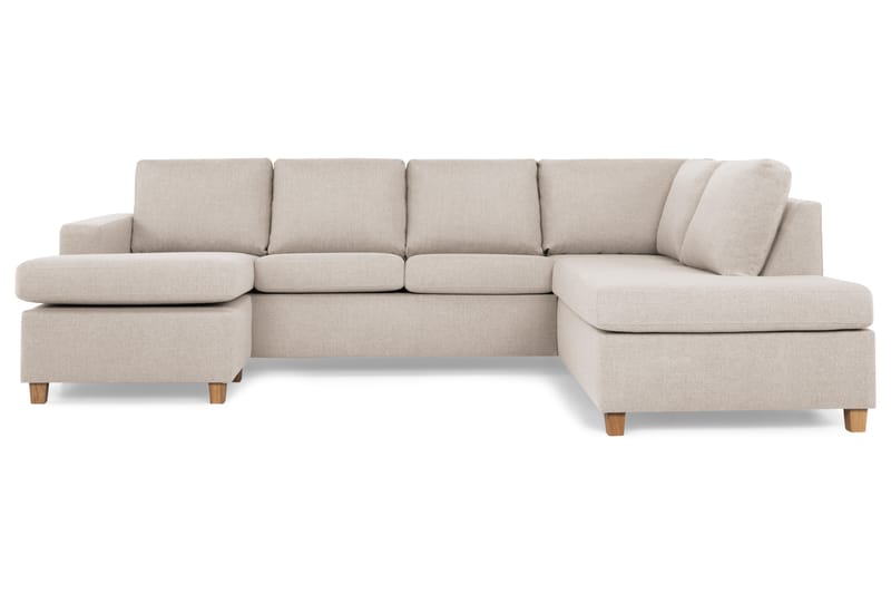 Crazy 4-istuttava Oikeakätinen U-muotoinen Large Sohva Divaanilla ja Divaanituolilla Kankaalla - Beige - Huonekalut - Sohva - Divaanisohva