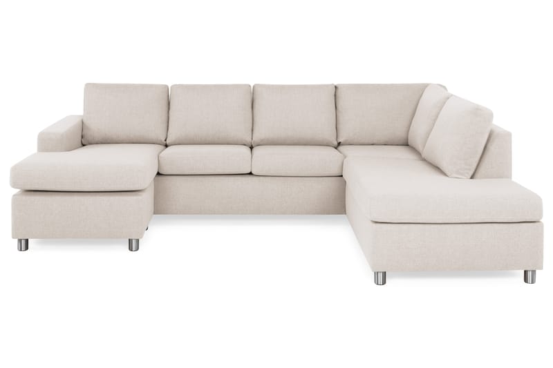 Crazy 4-istuttava Oikeakätinen U-muotoinen Large Sohva Divaanilla ja Divaanituolilla Kankaalla - Beige - Huonekalut - Sohva - Divaanisohva