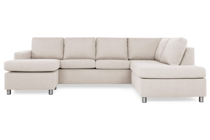 Crazy 4-istuttava Oikeakätinen U-muotoinen Large Sohva Divaanilla ja Divaanituolilla Kankaalla - Beige - Huonekalut - Sohva - Divaanisohva