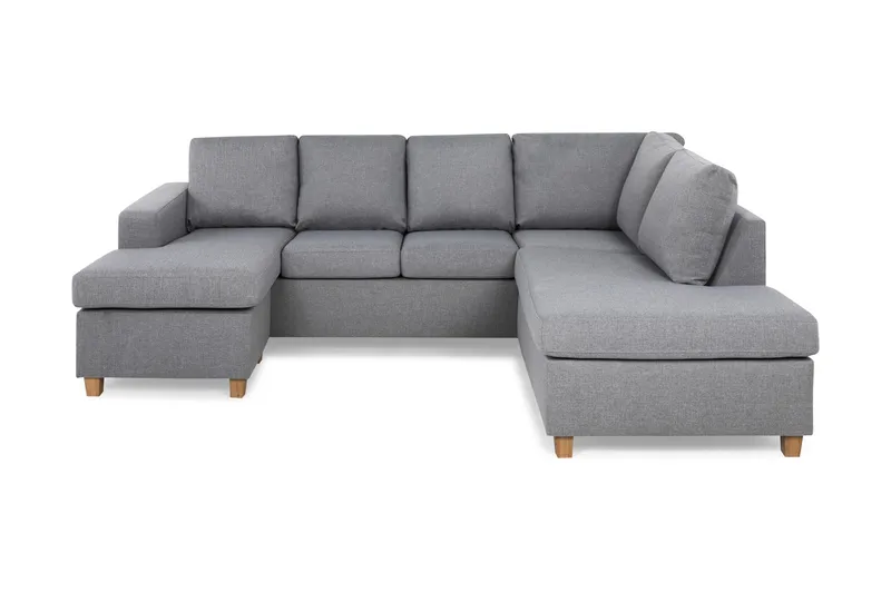 Crazy 4-istuttava Oikeakätinen U-muotoinen Large Sohva Divaanilla ja Divaanituolilla Kankaalla - Harmaa - Huonekalut - Sohva - U-Sohva