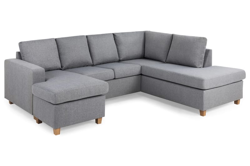 Crazy 4-istuttava Oikeakätinen U-muotoinen Large Sohva Divaanilla ja Divaanituolilla Kankaalla - Harmaa - Huonekalut - Sohva - U-Sohva