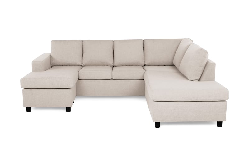 Crazy 4-istuttava Oikeakätinen U-muotoinen Small Sohva Divaanilla ja Divaanituolilla Kankaalla - Beige - Huonekalut - Sohva - Divaanisohva