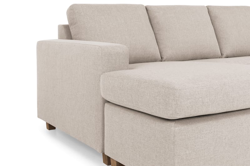 Crazy 4-istuttava Oikeakätinen U-muotoinen Small Sohva Divaanilla ja Divaanituolilla Kankaalla - Beige - Huonekalut - Sohva - Divaanisohva