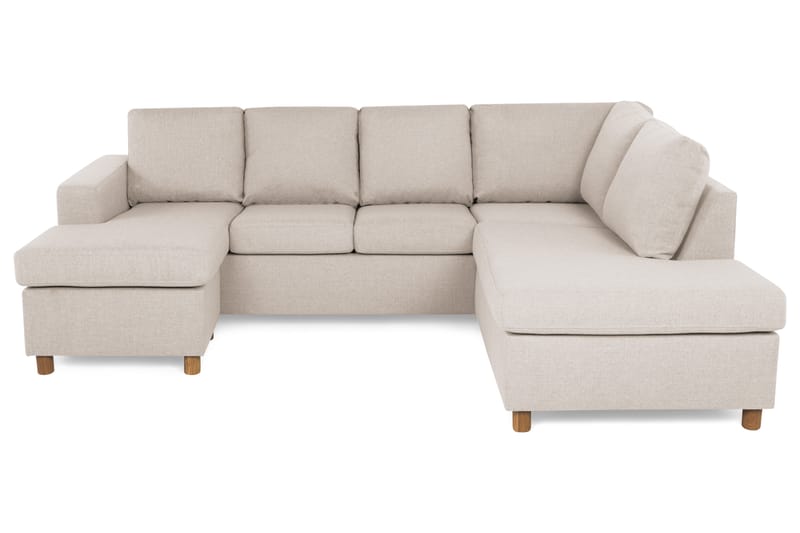 Crazy 4-istuttava Oikeakätinen U-muotoinen Small Sohva Divaanilla ja Divaanituolilla Kankaalla - Beige - Huonekalut - Sohva - Divaanisohva