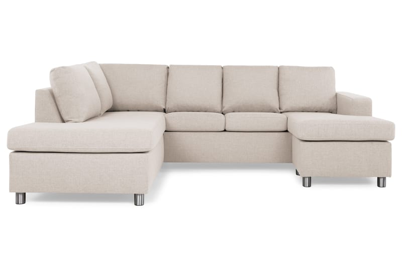 Crazy 4-istuttava Vasenkätinen U-muotoinen Large Sohva Divaanilla ja Divaanituolilla Kankaalla - Beige - Huonekalut - Sohva - U-Sohva
