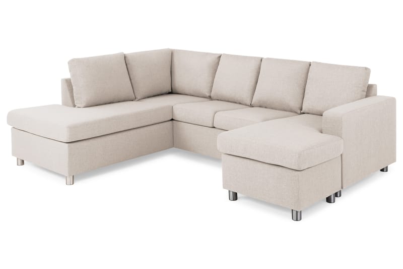 Crazy 4-istuttava Vasenkätinen U-muotoinen Large Sohva Divaanilla ja Divaanituolilla Kankaalla - Beige - Huonekalut - Sohva - U-Sohva