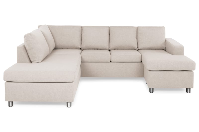 Crazy 4-istuttava Vasenkätinen U-muotoinen Large Sohva Divaanilla ja Divaanituolilla Kankaalla - Beige - Huonekalut - Sohva - U-Sohva