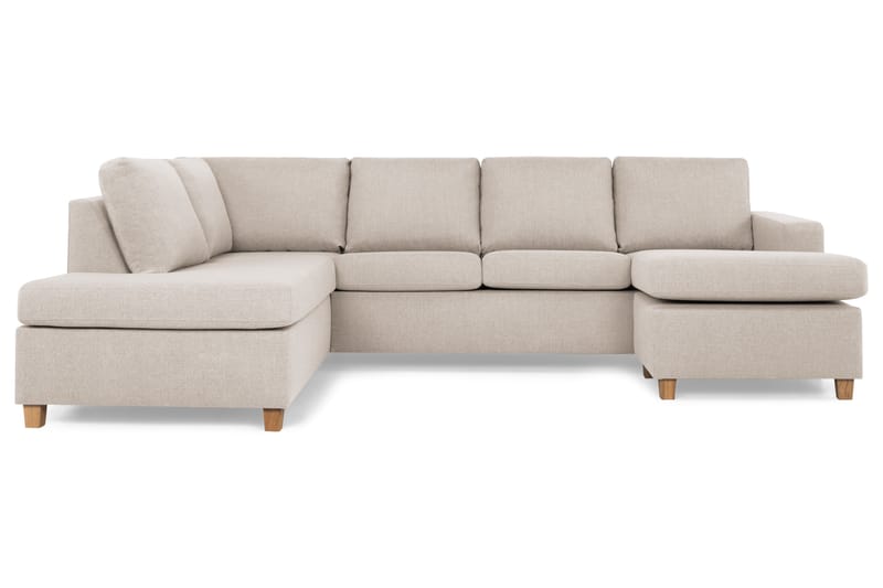 Crazy 4-istuttava Vasenkätinen U-muotoinen Large Sohva Divaanilla ja Divaanituolilla Kankaalla - Beige - Huonekalut - Sohva - Divaanisohva