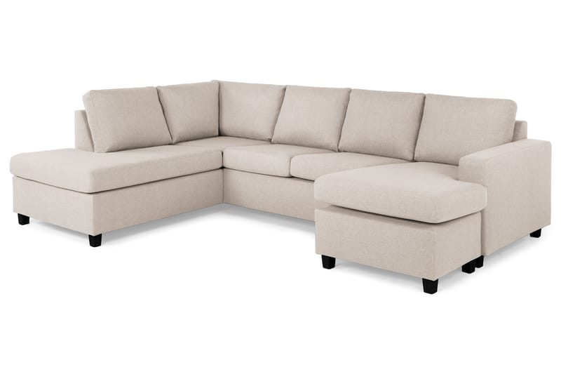 Crazy 4-istuttava Vasenkätinen U-muotoinen Large Sohva Divaanilla ja Divaanituolilla Kankaalla - Beige - Huonekalut - Sohva - Divaanisohva