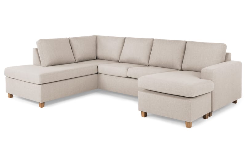 Crazy 4-istuttava Vasenkätinen U-muotoinen Large Sohva Divaanilla ja Divaanituolilla Kankaalla - Beige - Huonekalut - Sohva - Divaanisohva