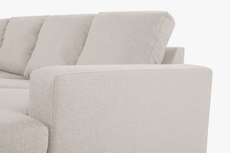 Crazy 4-istuttava Vasenkätinen U-muotoinen Large Sohva Divaanilla ja Divaanituolilla Kankaalla - Beige - Huonekalut - Sohva - U-Sohva
