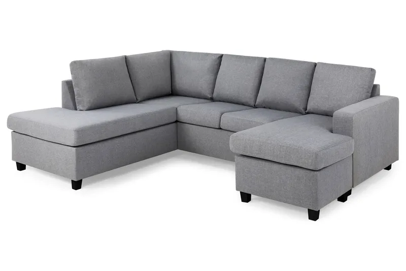 Crazy 4-istuttava Vasenkätinen U-muotoinen Large Sohva Divaanilla ja Divaanituolilla Kankaalla - Harmaa - Huonekalut - Sohva - U-Sohva