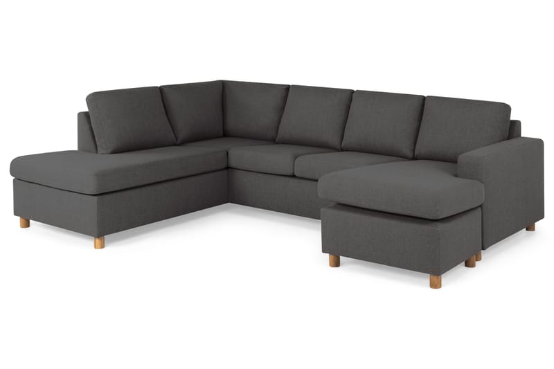 Crazy 4-istuttava Vasenkätinen U-muotoinen Large Sohva Divaanilla ja Divaanituolilla Kankaalla - Tummanharmaa - Huonekalut - Sohva - U-Sohva