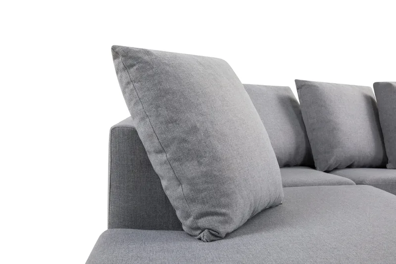 Crazy 4-istuttava Vasenkätinen U-muotoinen Small Sohva Divaanilla ja Schäslongilla Kankaalla sis. Kuorityynyt - Harmaa - Huonekalut - Sohva - U-Sohva