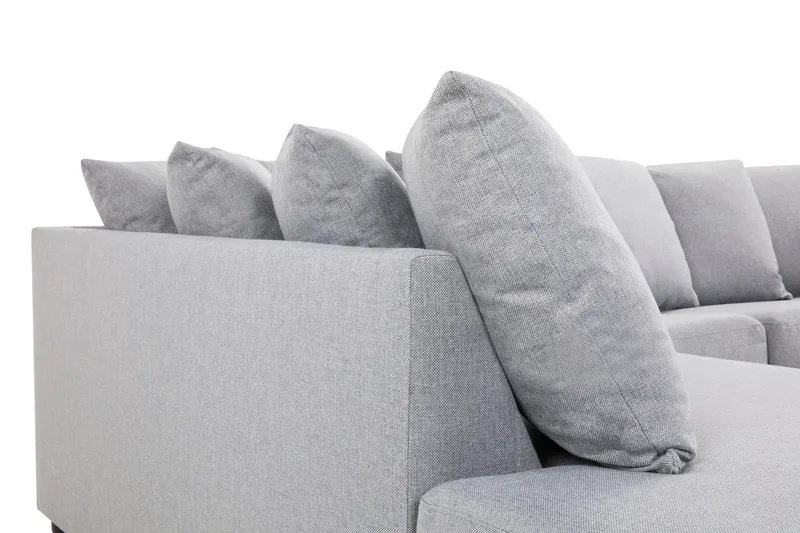 Crazy 4-istuttava Vasenkätinen U-muotoinen Small Sohva Divaanilla ja Schäslongilla Kankaalla sis. Kuorityynyt - Harmaa - Huonekalut - Sohva - U-Sohva