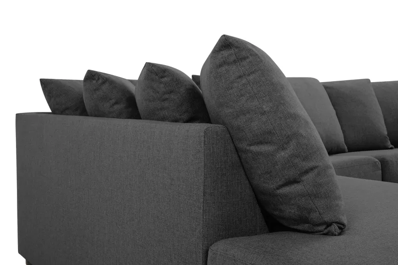 Crazy 4-istuttava Vasenkätinen U-muotoinen Small Sohva Divaanilla ja Schäslongilla Kankaalla sis. Kuorityynyt - Tummanharmaa - Huonekalut - Sohva - U-Sohva