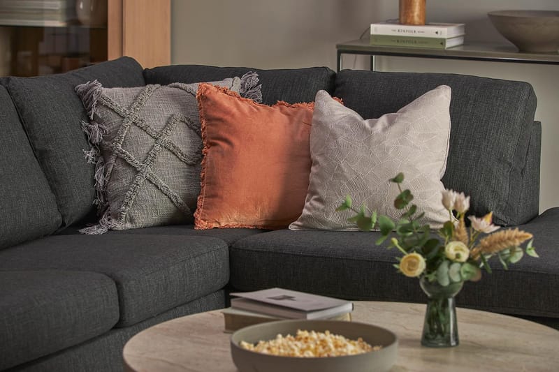 Crazy 5-istuttava Oikeakätinen U-muotoinen X-Large Sohva Divaanilla ja Divaanituolilla Kankaalla - Antrasiitti - Huonekalut - Sohva - U-Sohva