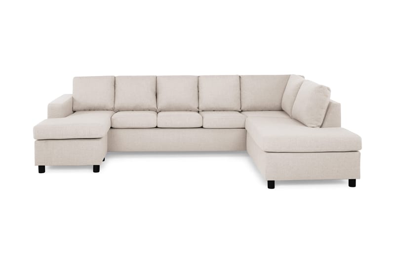 Crazy 5-istuttava Oikeakätinen U-muotoinen X-Large Sohva Divaanilla ja Divaanituolilla Kankaalla, Beige