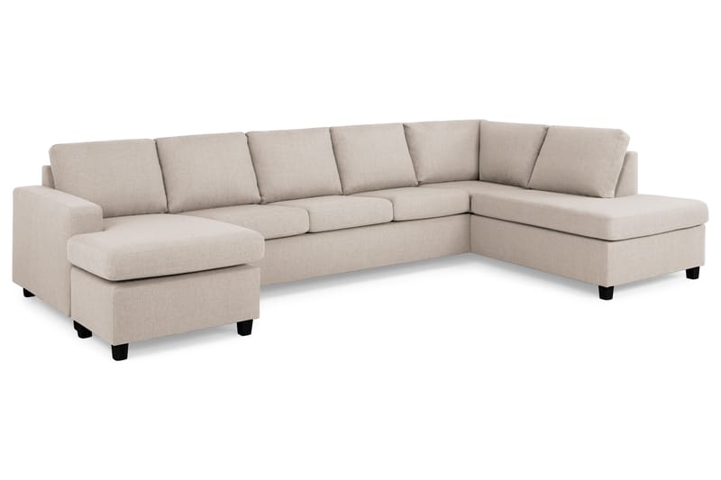 Crazy 5-istuttava Oikeakätinen U-muotoinen X-Large Sohva Divaanilla ja Divaanituolilla Kankaalla - Beige - Huonekalut - Sohva - Divaanisohva