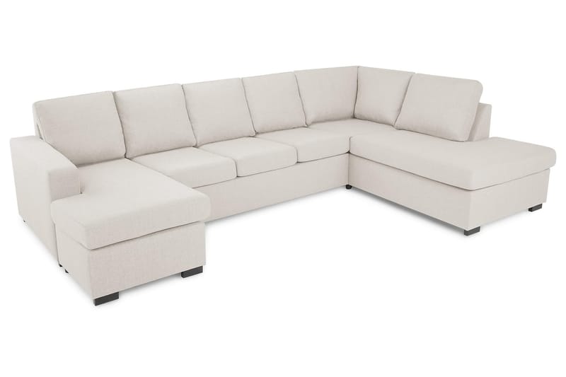 Crazy 5-istuttava Oikeakätinen U-muotoinen X-Large Sohva Divaanilla ja Divaanituolilla Kankaalla - Beige - Huonekalut - Sohva - Divaanisohva
