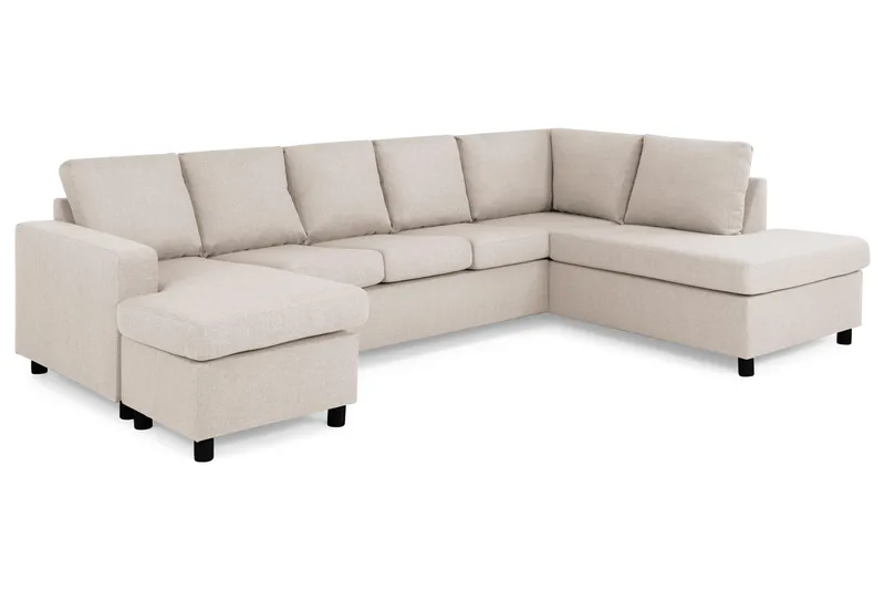Crazy 5-istuttava Oikeakätinen U-muotoinen X-Large Sohva Divaanilla ja Divaanituolilla Kankaalla - Beige - Huonekalut - Sohva - U-Sohva
