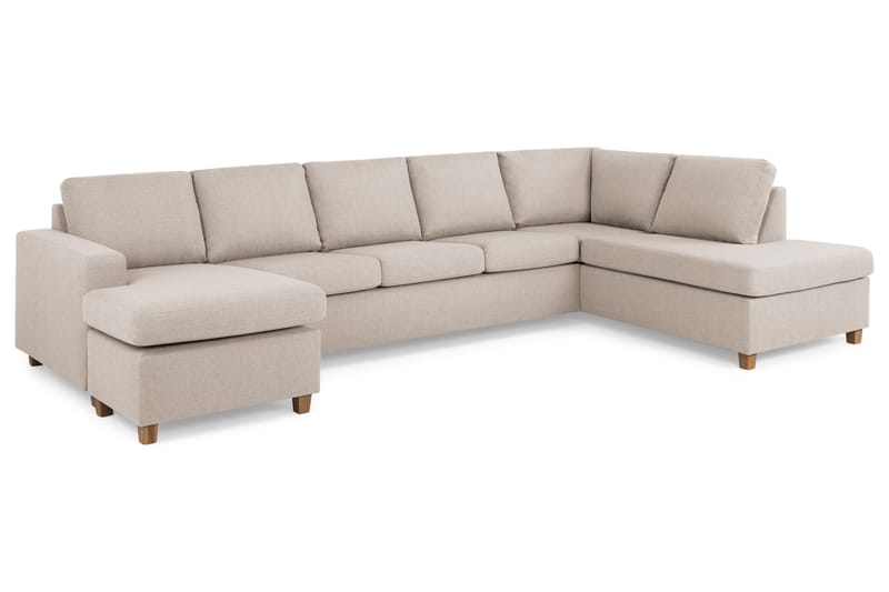 Crazy 5-istuttava Oikeakätinen U-muotoinen X-Large Sohva Divaanilla ja Divaanituolilla Kankaalla - Beige - Huonekalut - Sohva - Divaanisohva