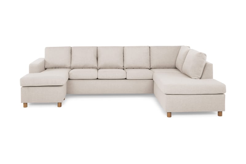 Crazy 5-istuttava Oikeakätinen U-muotoinen X-Large Sohva Divaanilla ja Divaanituolilla Kankaalla - Beige - Huonekalut - Sohva - Divaanisohva